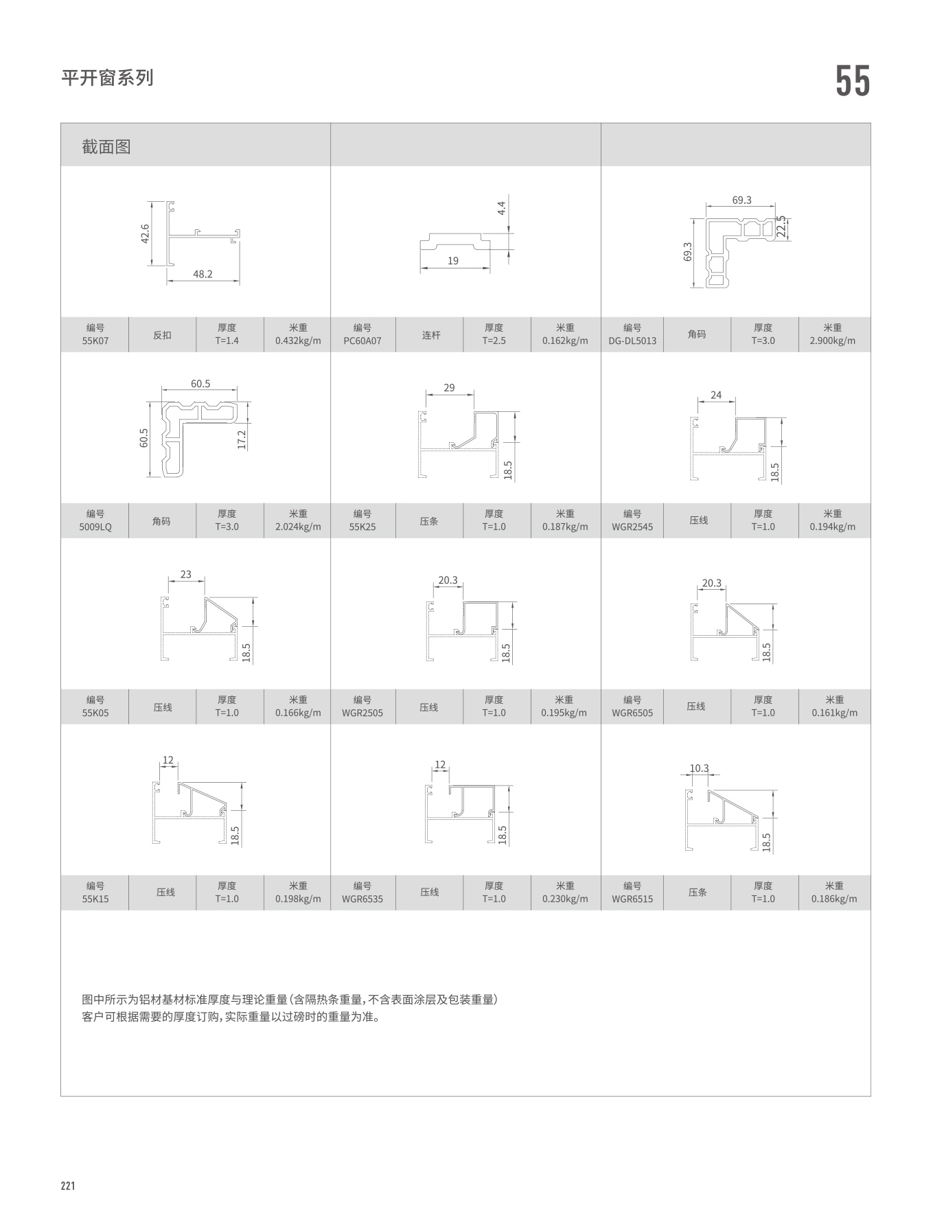 55系列平開窗