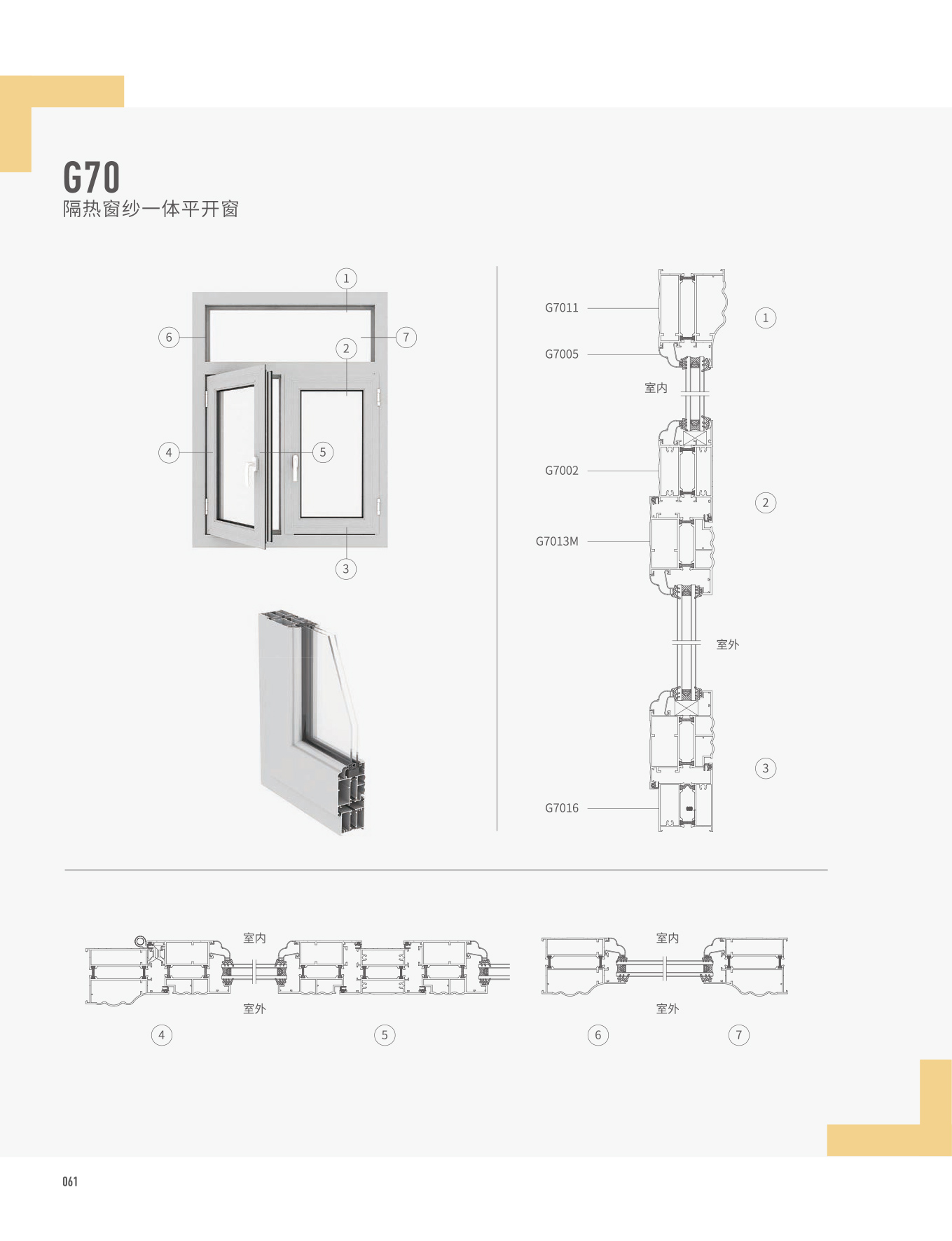 G70隔熱窗紗一體平開窗