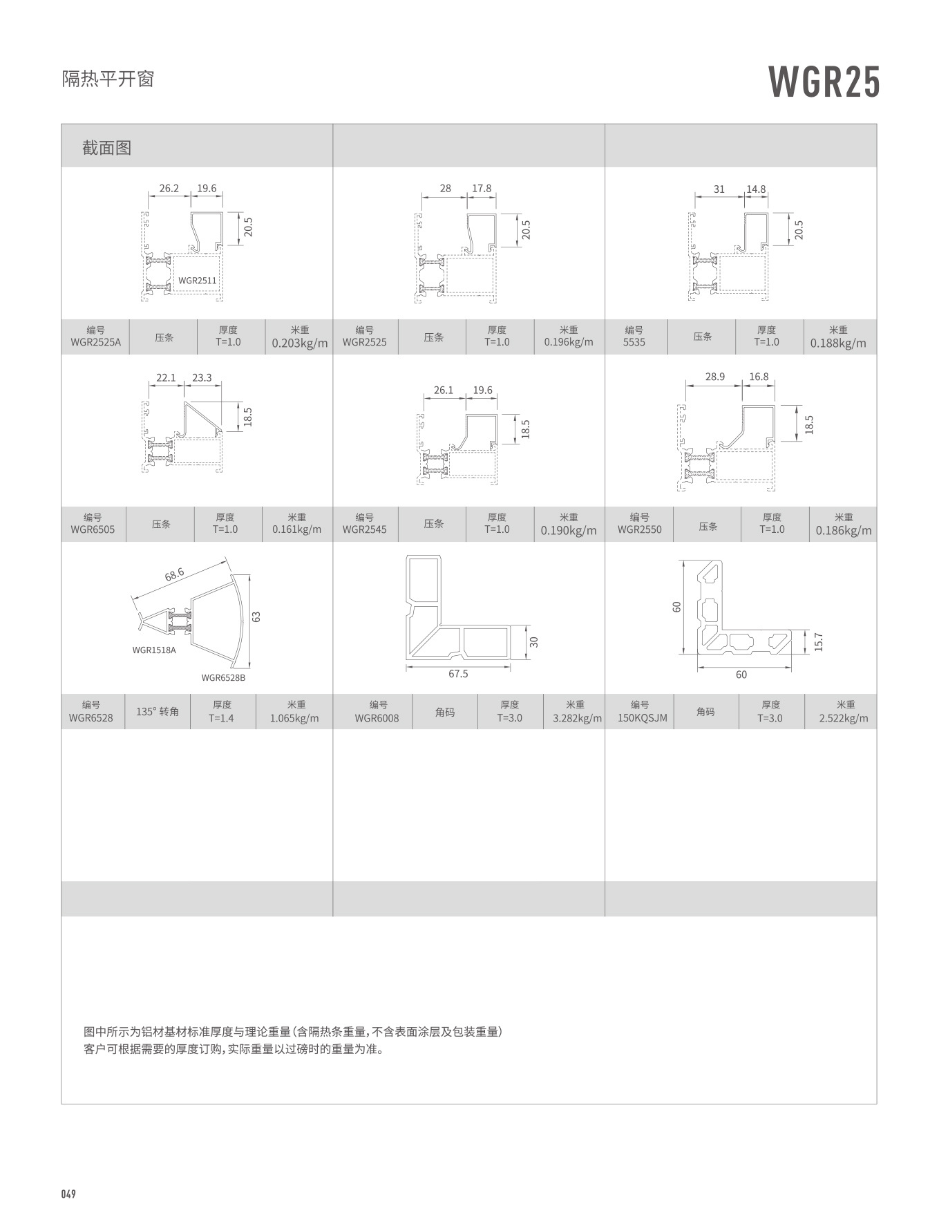 WGR25隔熱平開窗