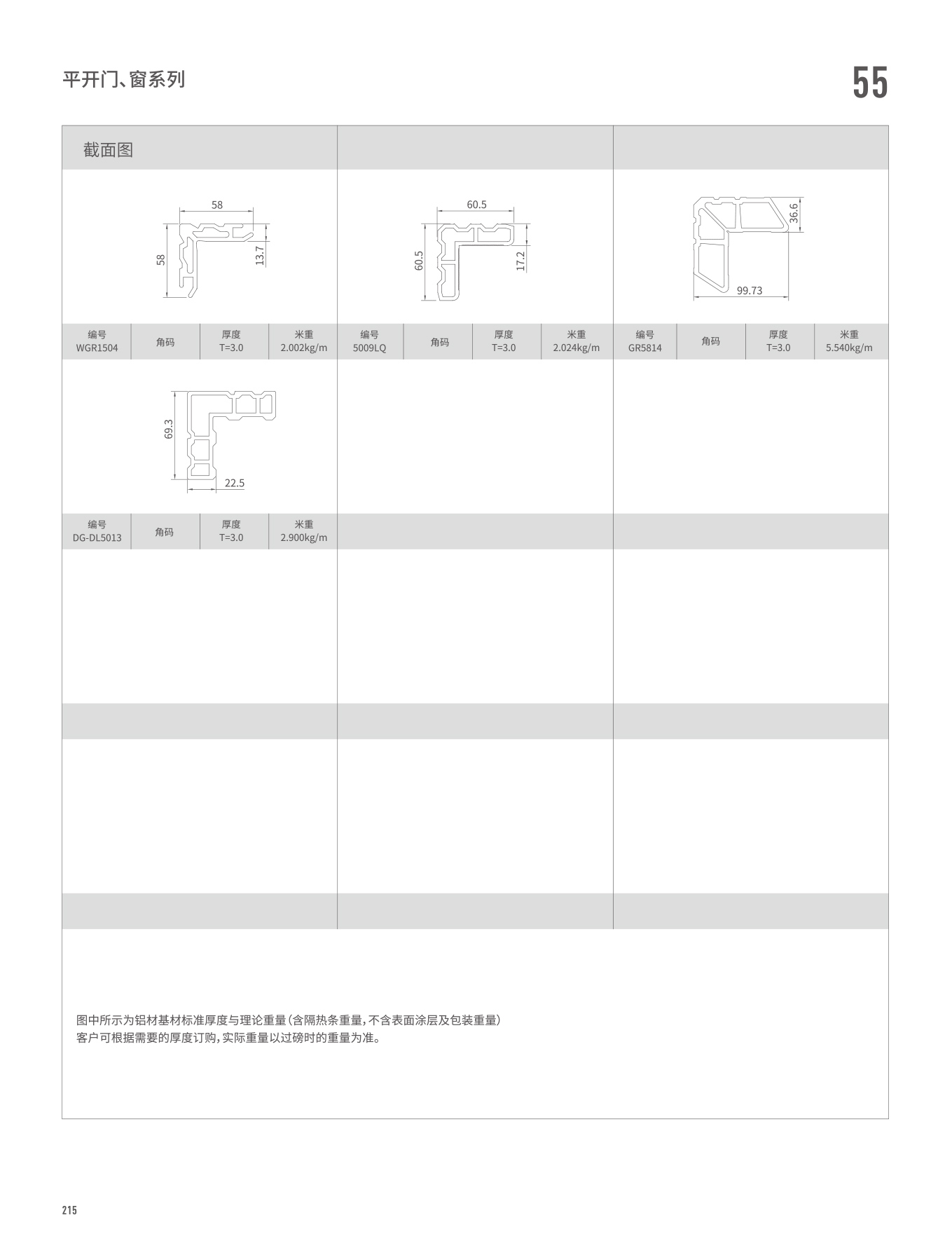 55系列平開窗