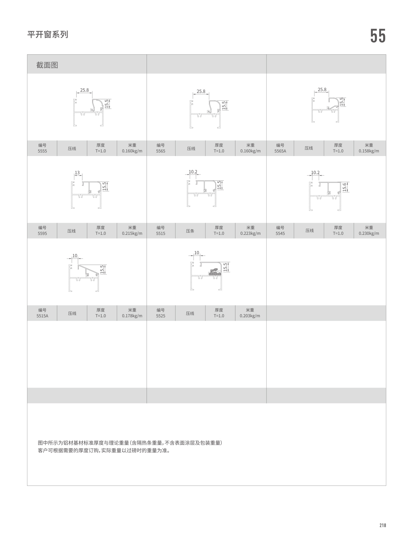 55系列平開窗