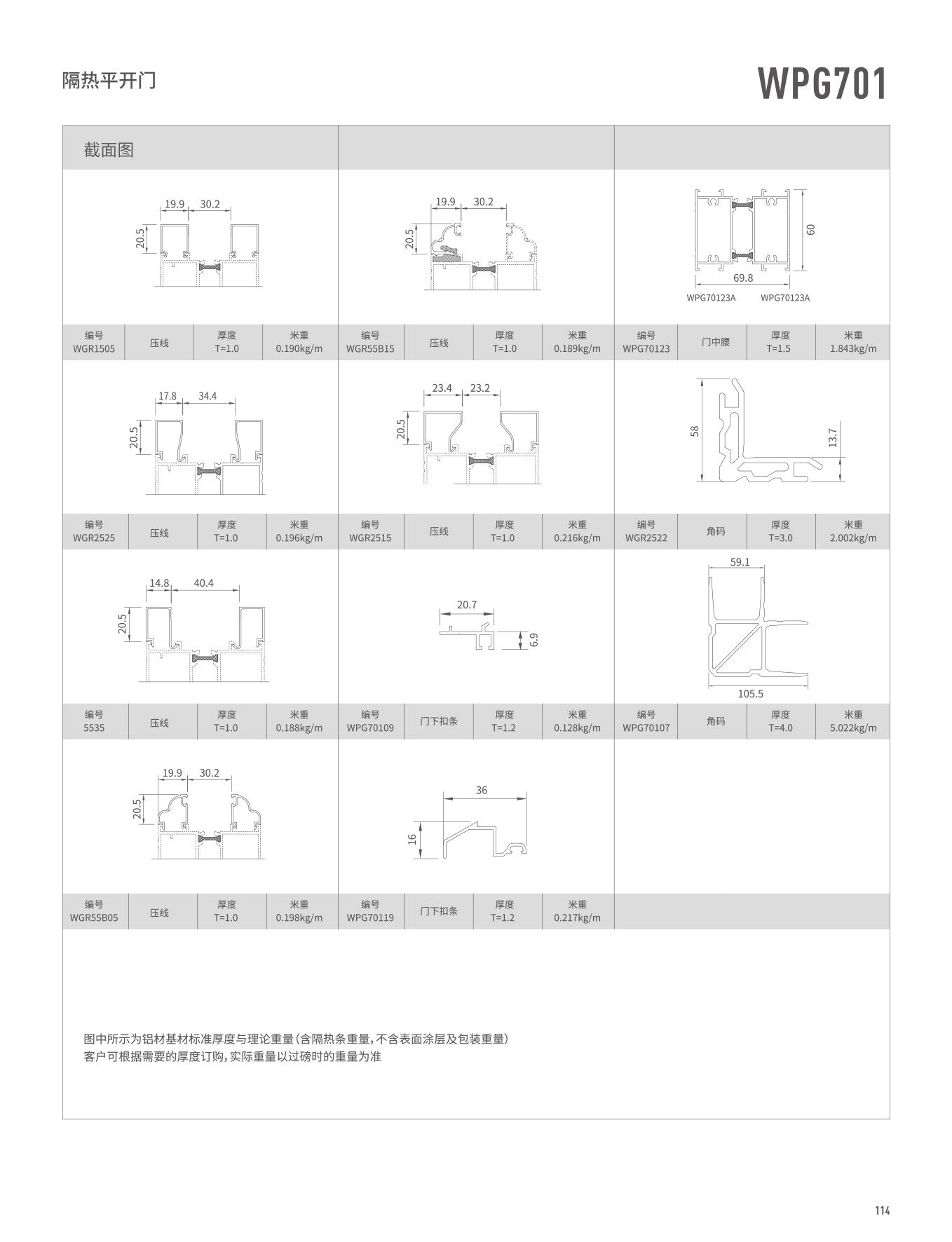 WPG701隔熱平開門