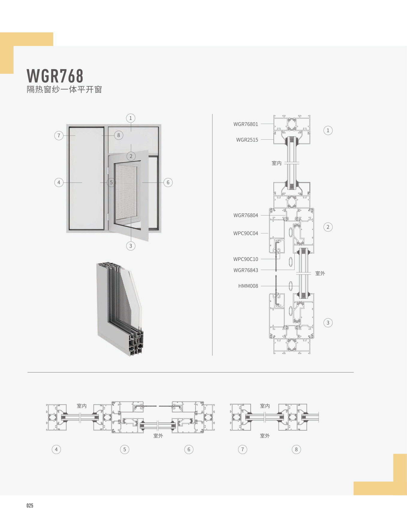 WGR768隔熱窗紗一體平開窗